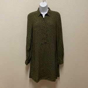 & Other Stories Scribble Polka Dot Popover Shirt Dress Size 6